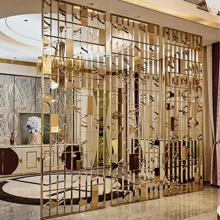 201 304 316 316L Titanium Gold Hotel Art Outdoor Stainless Steel Metal Divider Stainless Steel Hotel Partition for Sale