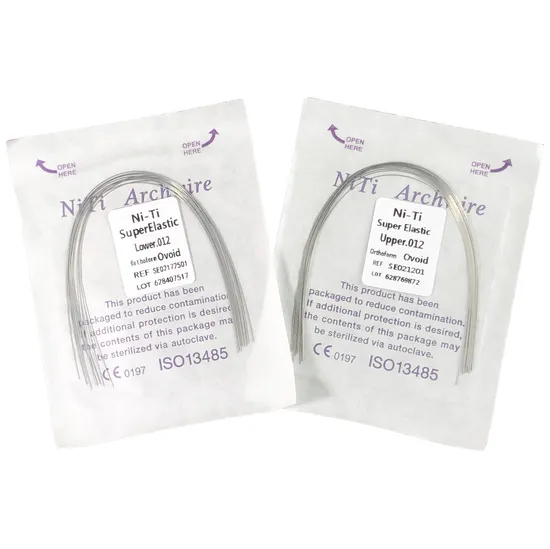 Alambre de titanio para ortodoncia, cubierta cuadrada de alambre para equipos dentales